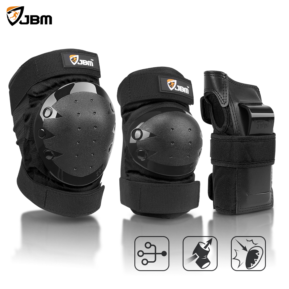 JBM BMX Knee and Elbow Pads with Wrist Guards Elbow and Knee Pads Adult Skateboard Pads Adult Elbow Knee Pads Youth Elbow Pad Teenager Skate Pads for Cycling,Mountain Bike,Skateboard and Scooter 