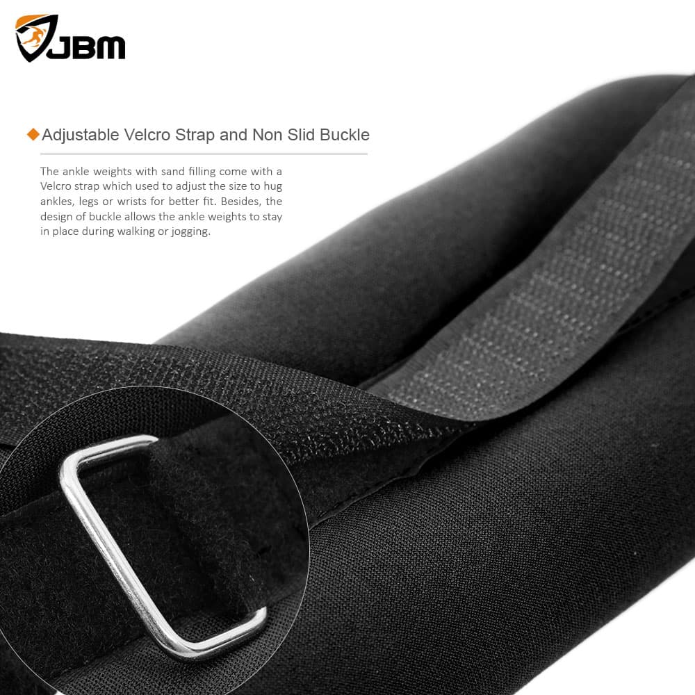 JBM Adjustable Ankle Weights Wrist Leg Weights with Double Adhesive Straps  for Walking Jogging Gym Fitness Exercise Gymnastics
