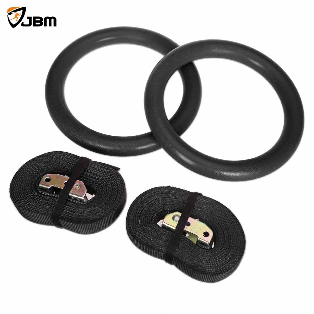 Jaimenalin Foldable Resin Gymnastic Rings Gym Fitness Rings with Straps Buckles Strength Training Fully Adjustable Straps