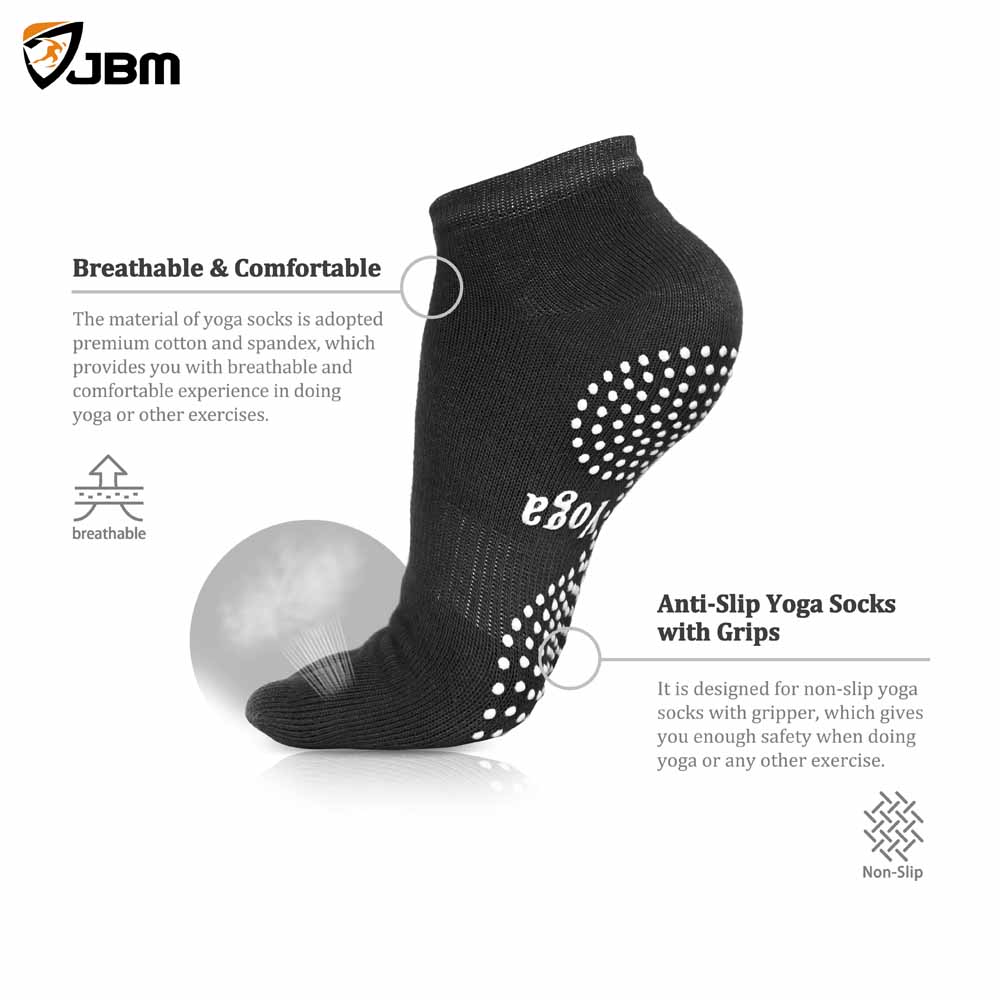 Lotus Yoga Socks Black Non-Slip Blue PVC Dots Women's Shoe Size 5-10  Men 4-9 