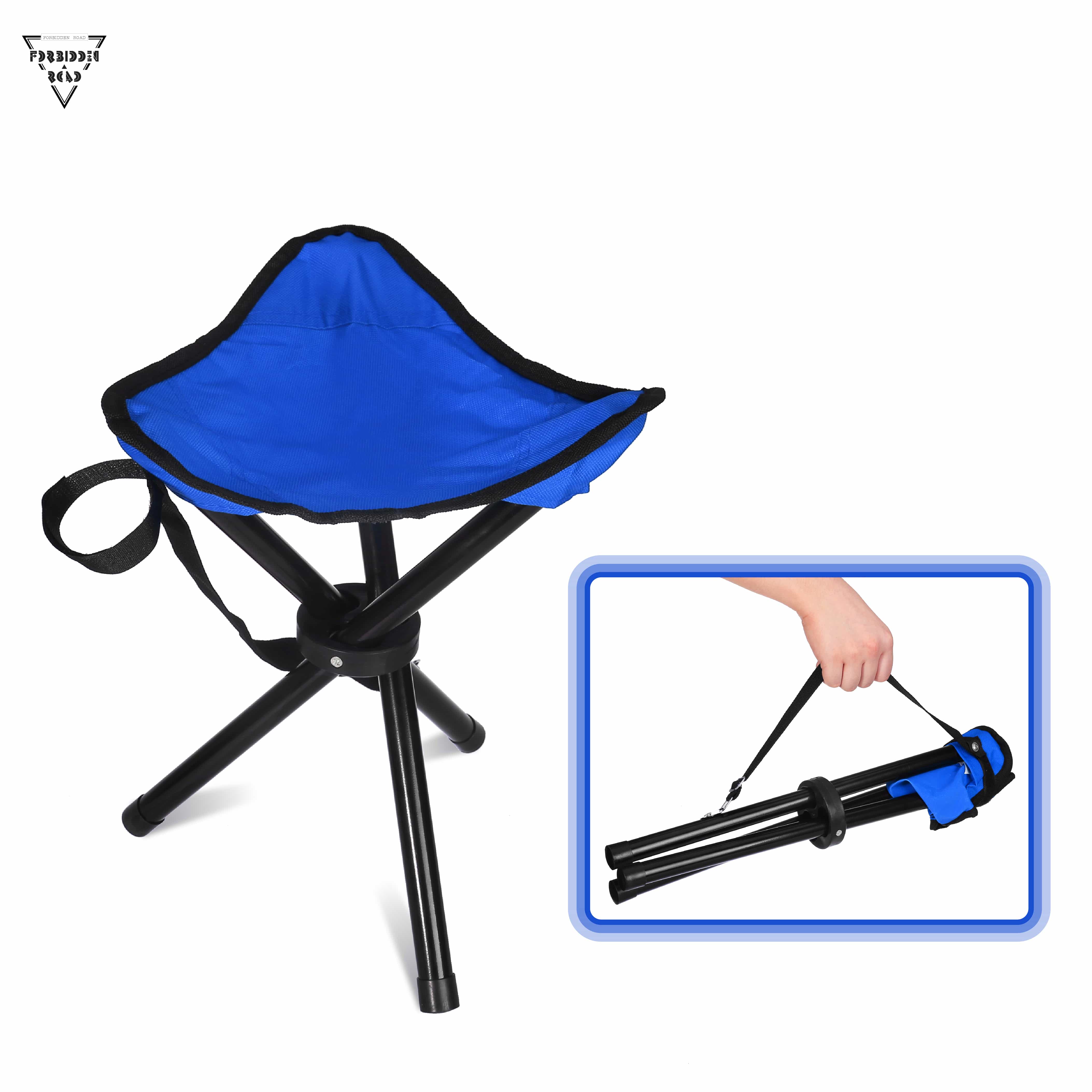 forbidden road camping stool portable seat tripod stool chair light folding  hiking fishing travel backpacking outdoor stool  blue